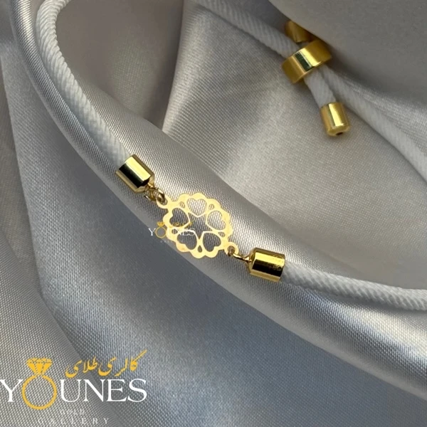 دستبند گرد قلبی طلا لیزری